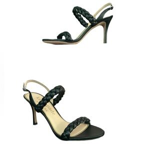New Kate Spade Saffron Black Slingbacks with Braided Straps